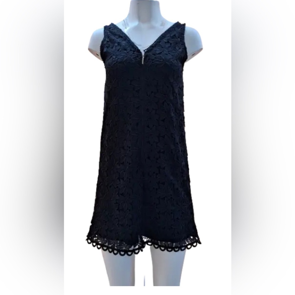 Kate Spade New York Women's Black Floral Polyester Mid Dress size 12 EUC